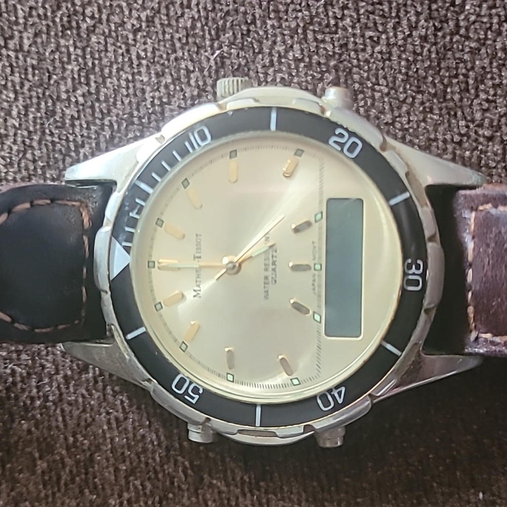 Vintage Mathey Tissot Quartz Silver Tone Watch Watch